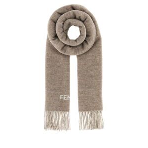 Fendi Men Dove Grey Cashmere Scarf